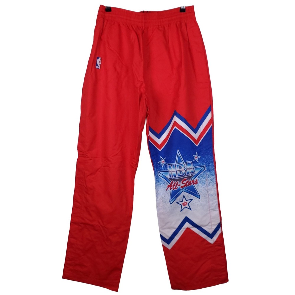 Authentic 1991 Allstar Game Mitchell & Ness NBA‎ Large Warm Up Pants Red NWT